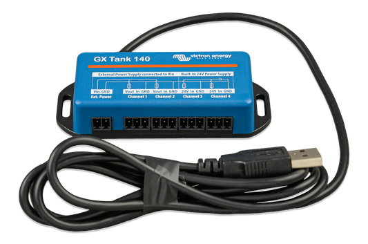GX Tank 140 power supply with USB cable on a white background