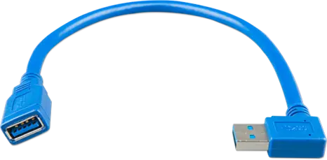 USB extension cable 0.3m one side right angle