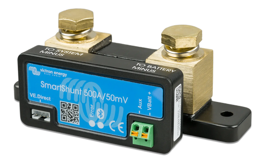 Electrical component with digital display and brass connectors on a white background