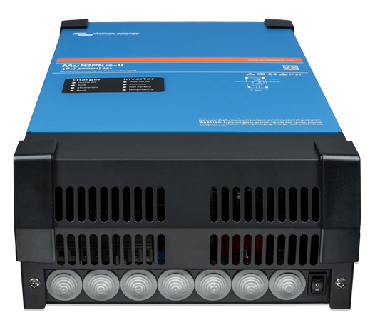 Blue and black power inverter on a white background