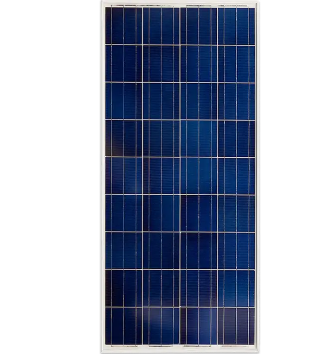 Solar panel with blue and white design on a white background