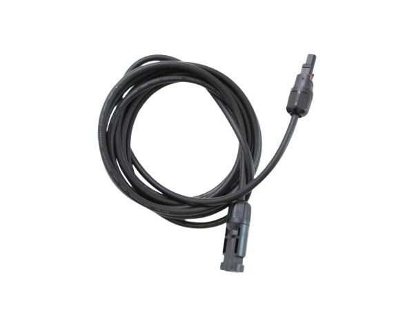 Black cable with connectors on a white background