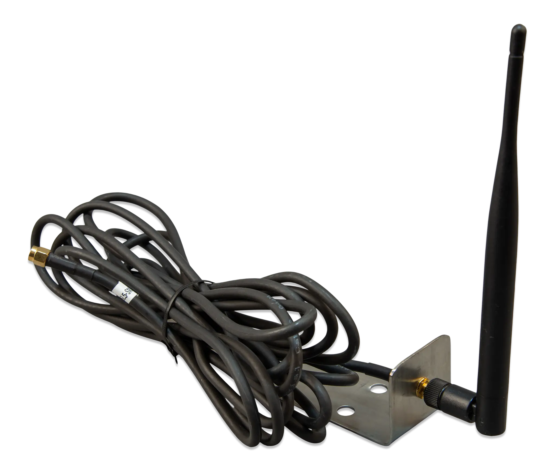 Antenna with cable on a white background