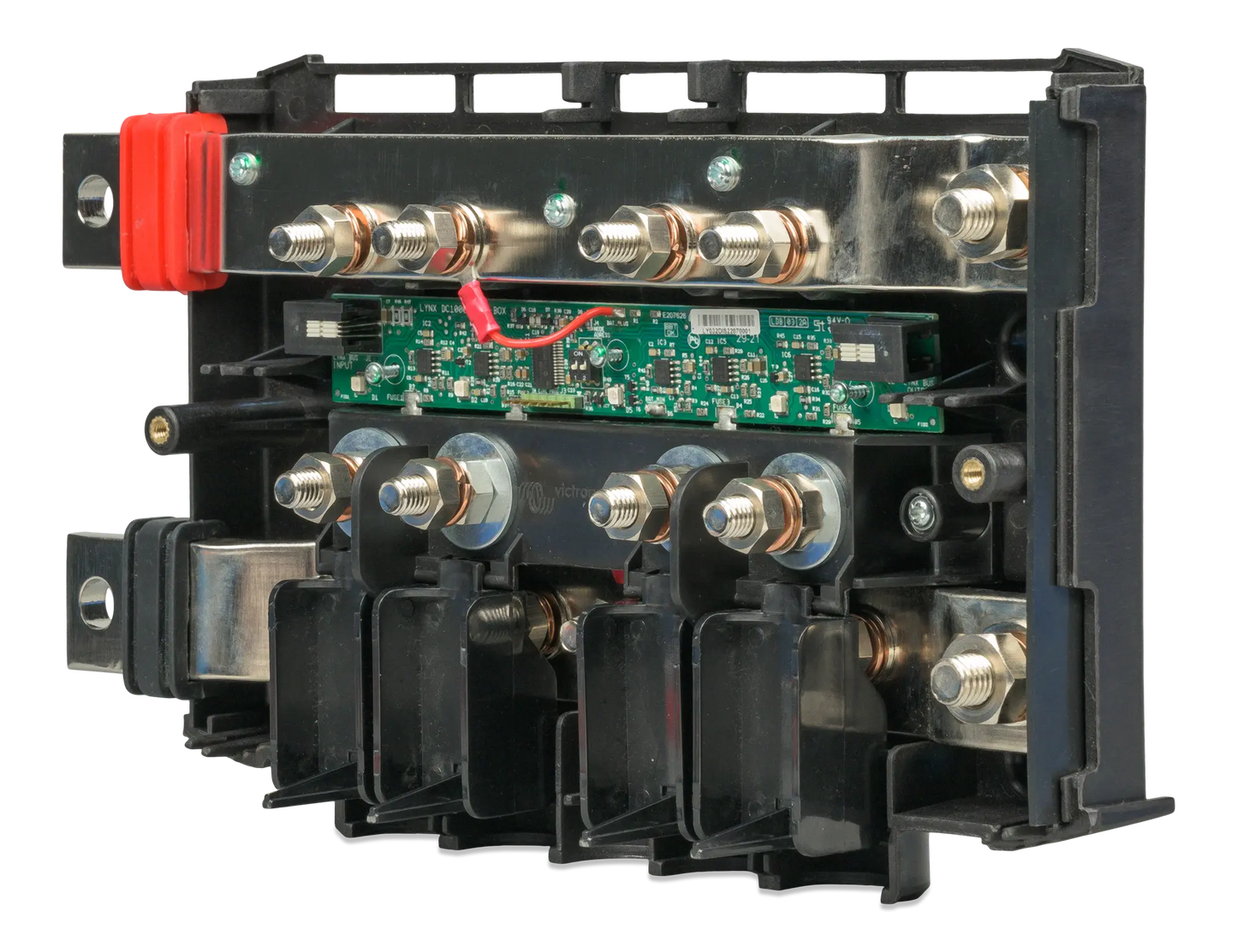 Electrical contactor with wiring and circuit board on a white background