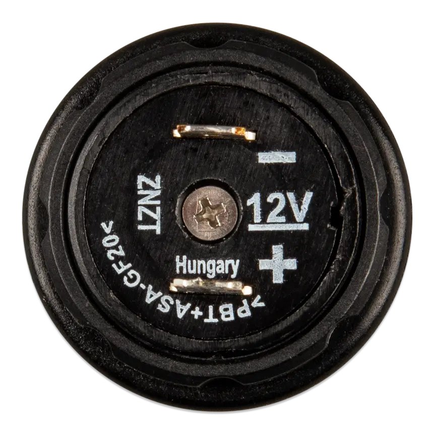 Black speaker cone with electrical markings on a white background