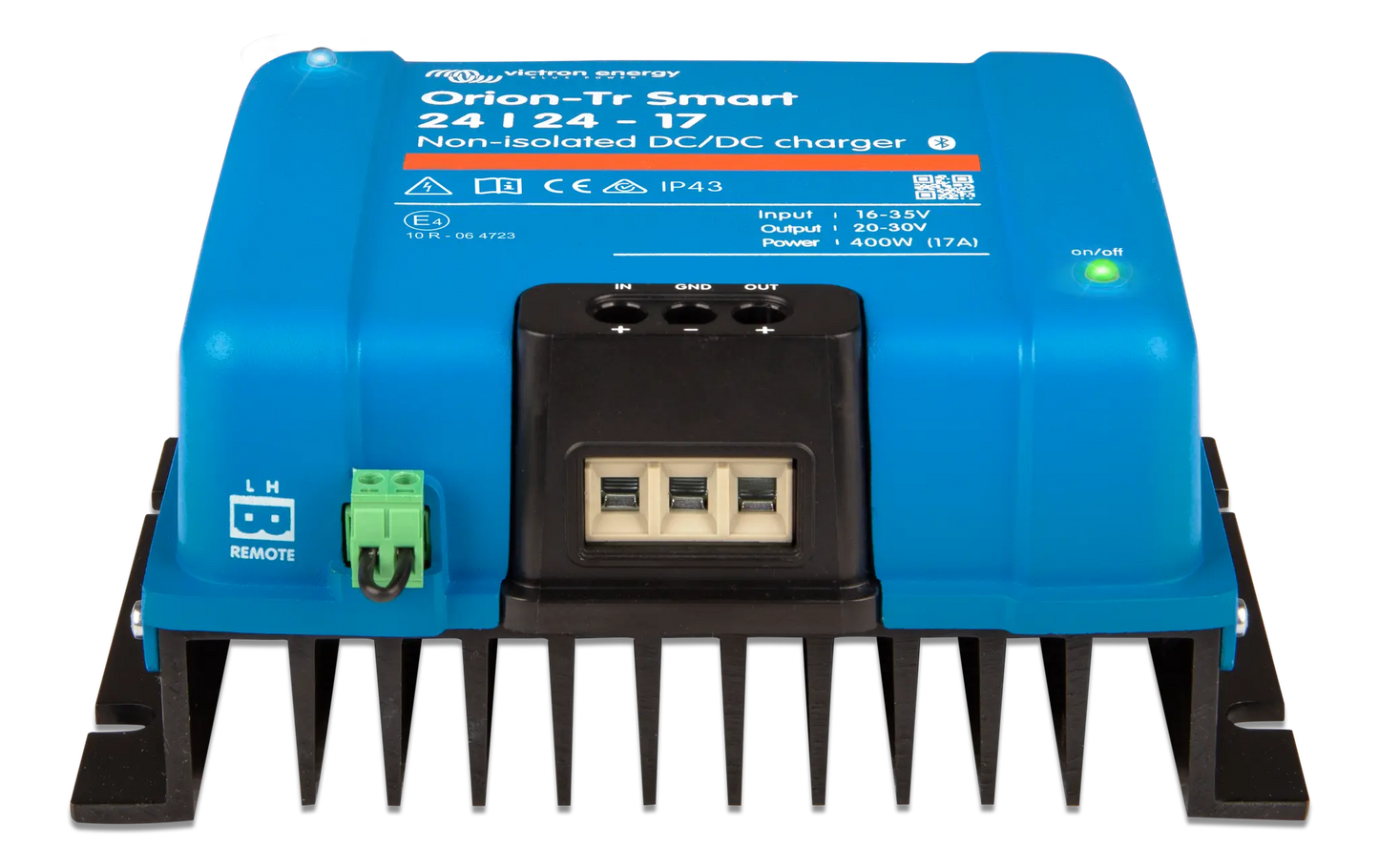 Blue Orion-Tr Smart DC/DC charger on a white background