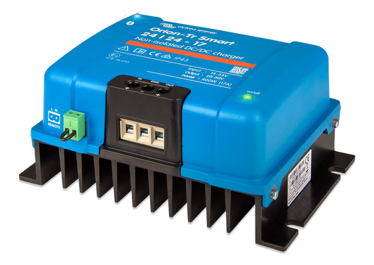 Blue and black electronic device on a white background