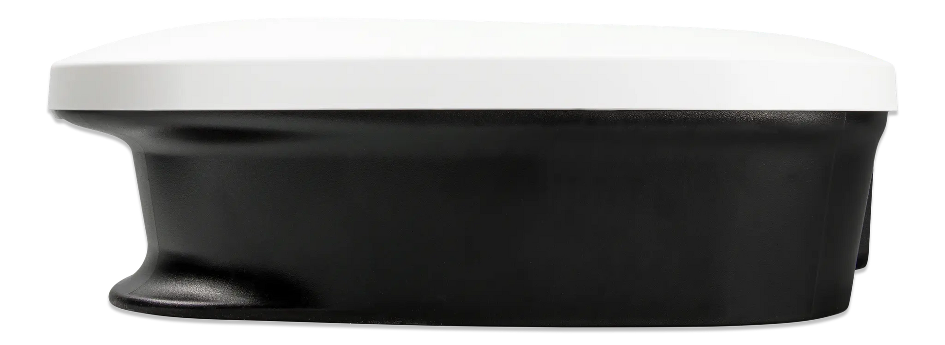 Black and white freestanding bathtub on a white background