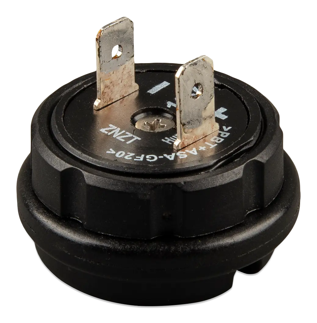 Black electrical plug on a white background