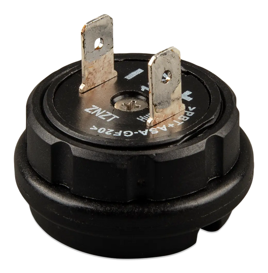 Black electrical plug on a white background