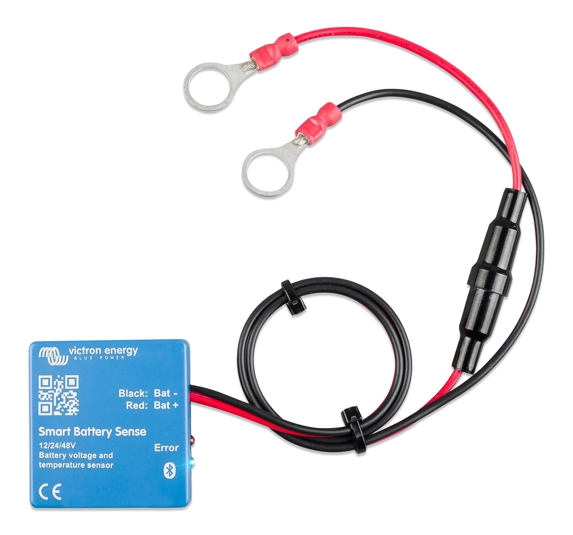 Smart battery sense sensor with wiring on a white background