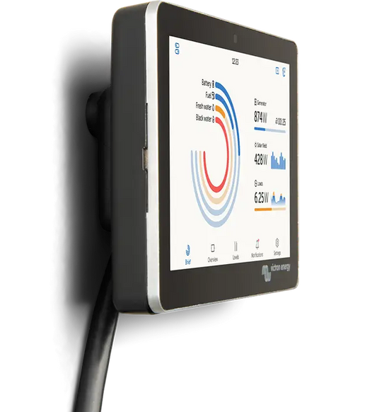 Smart energy meter displaying usage data on a white background