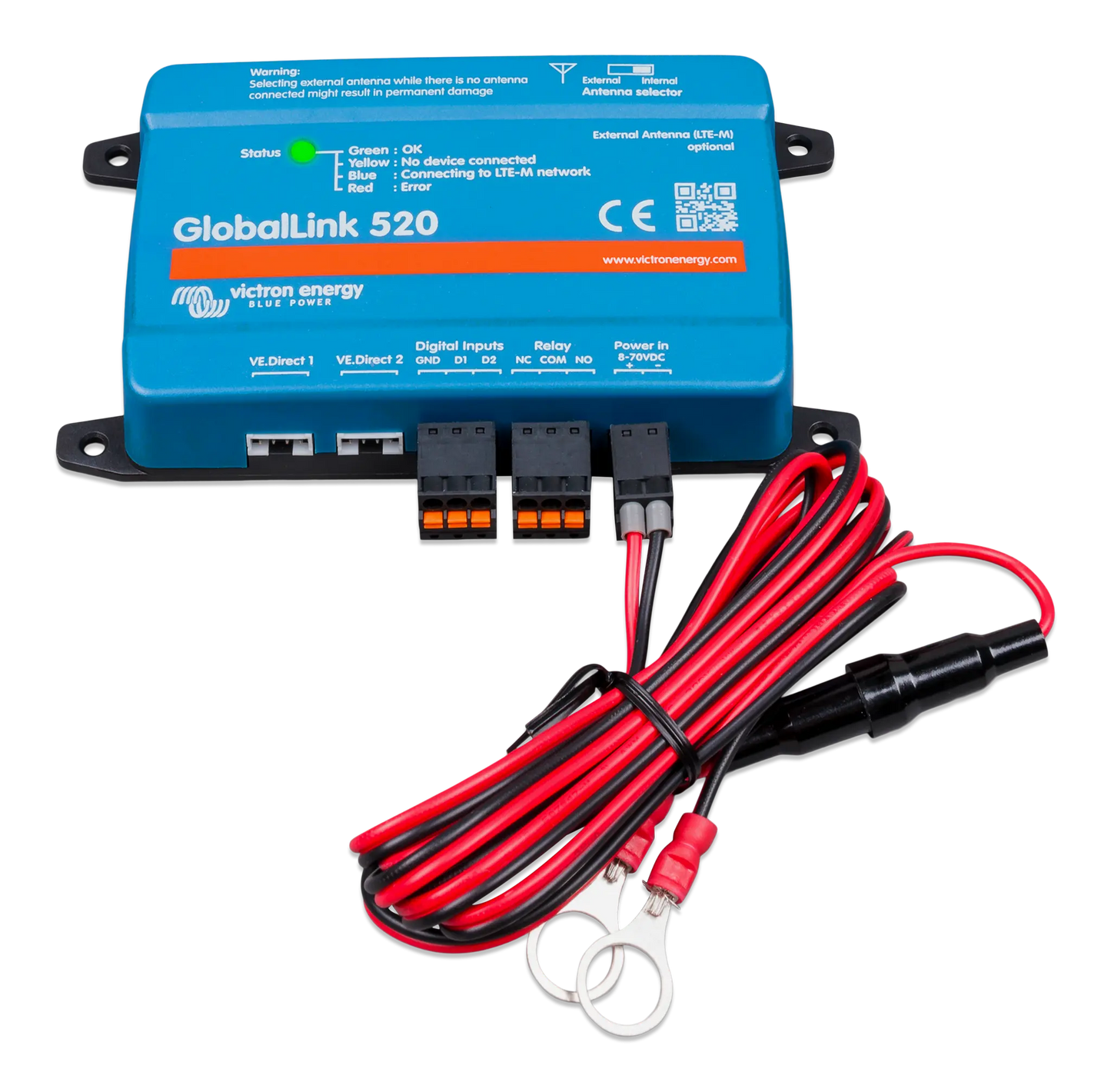 GlobalLink 520 electronic device with wiring on a white background