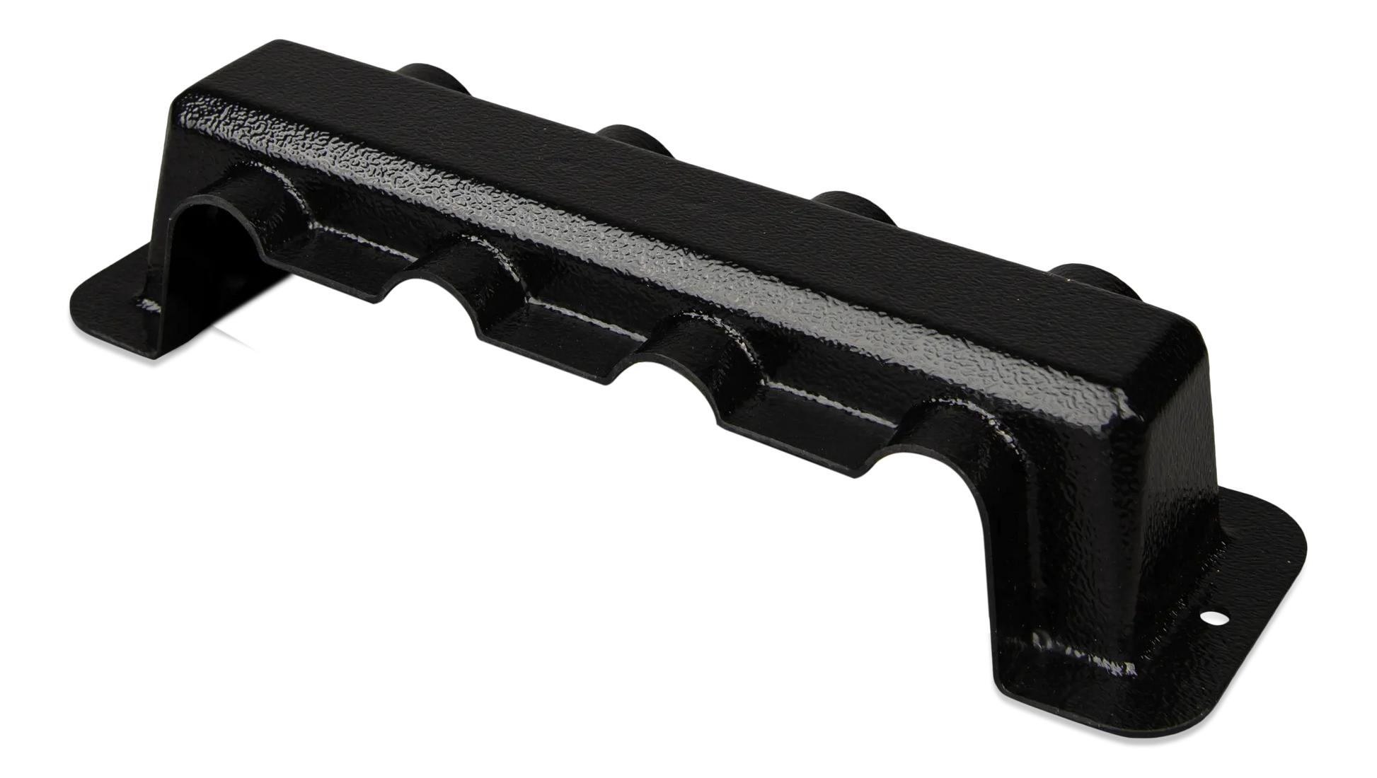 Black metal bracket on a white background