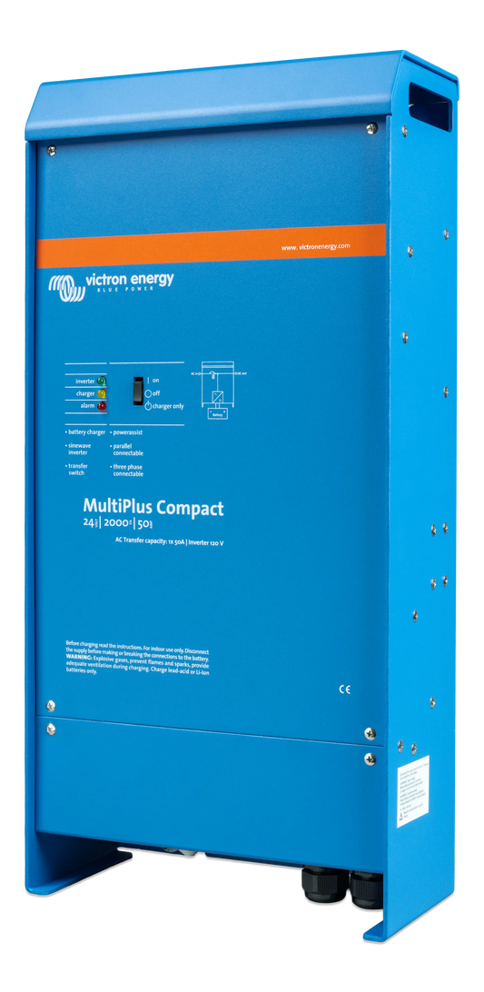 Blue Victron Energy MultiPlus Compact power station on a white background