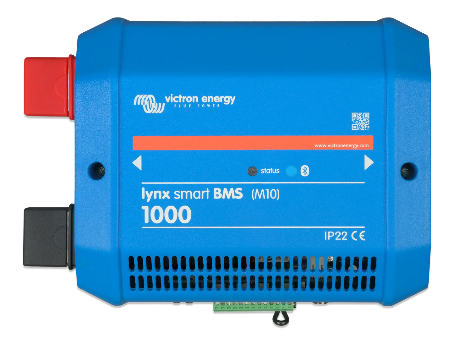 Blue electronic device with Victron Energy branding on a white background