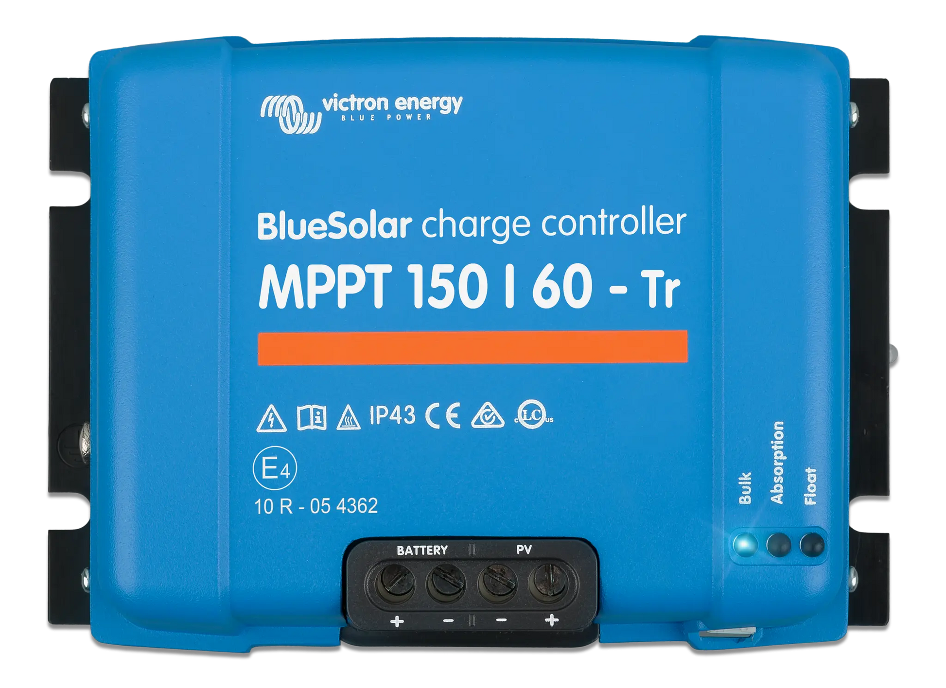 BlueSolar charge controller with Victron Energy branding on a white background