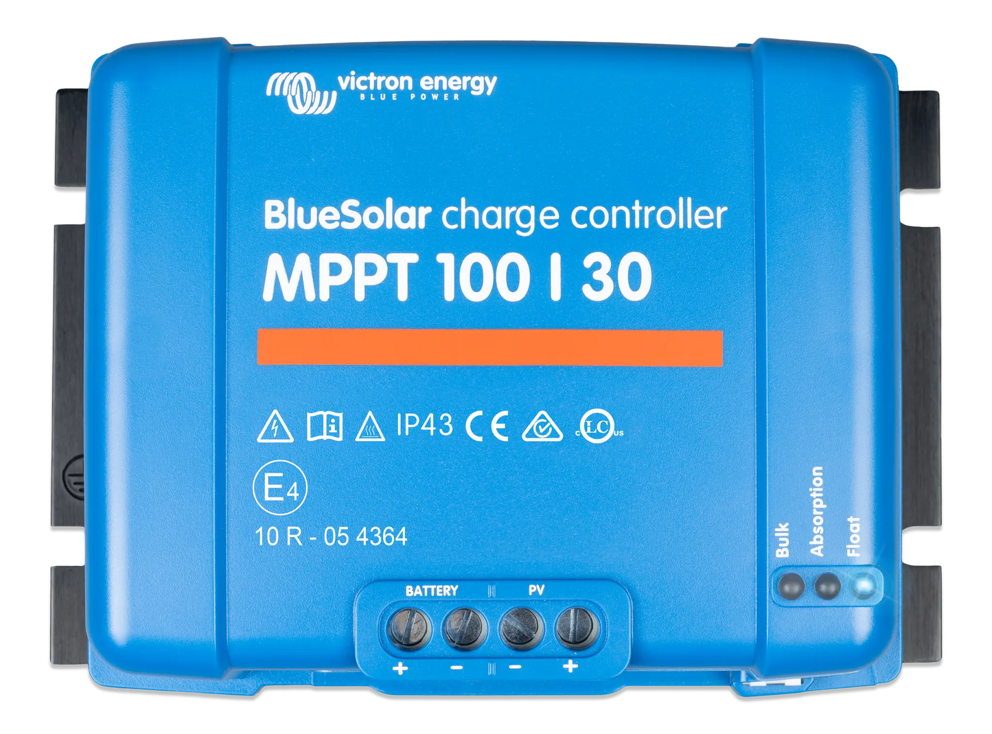BlueSolar charge controller MPPT 100 I 30 by Victron Energy on a white background