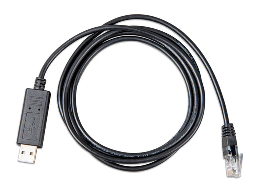 Black USB and Ethernet cable on a white background