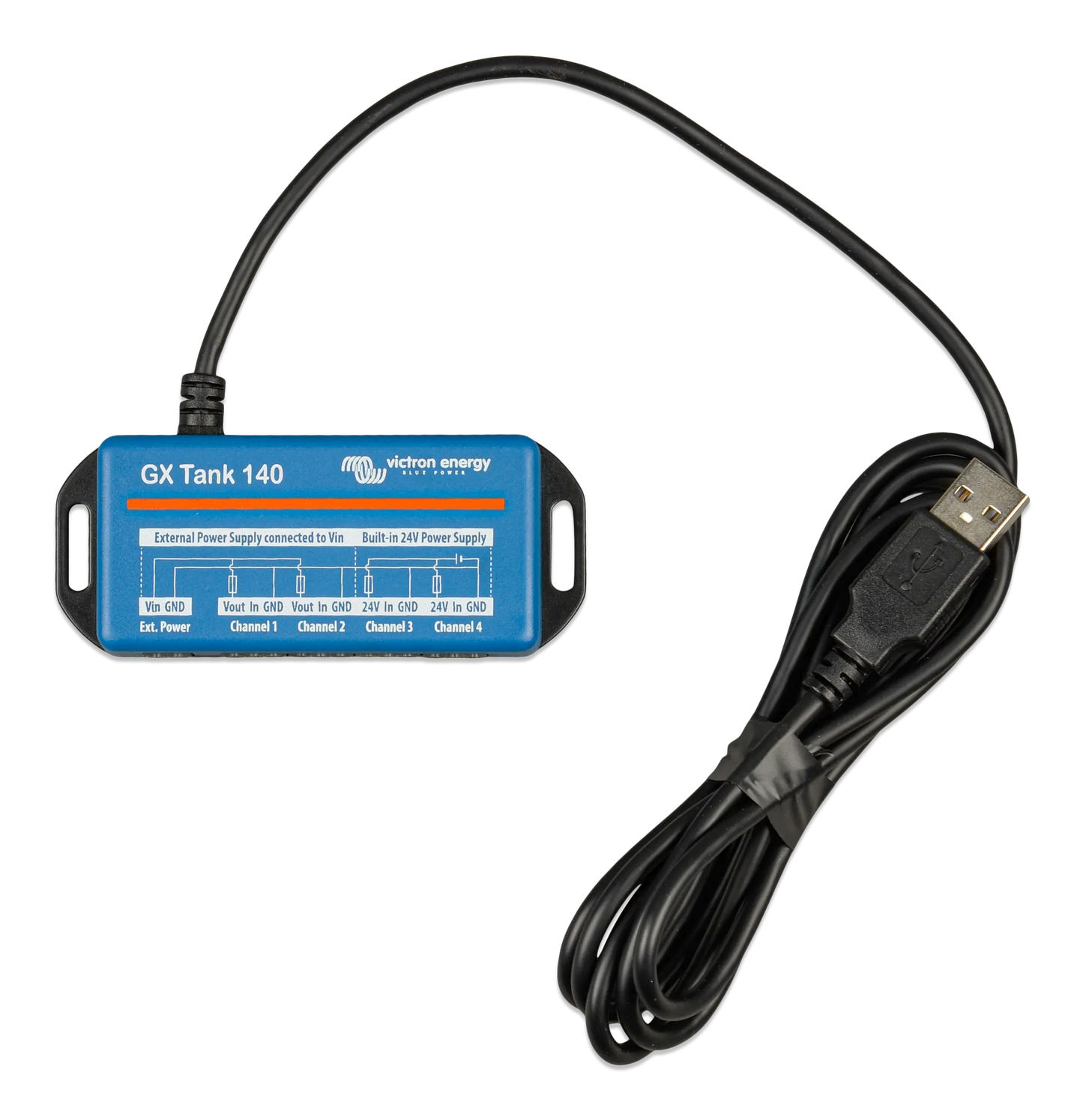 GX Tank 140 power supply unit with USB cable on a white background