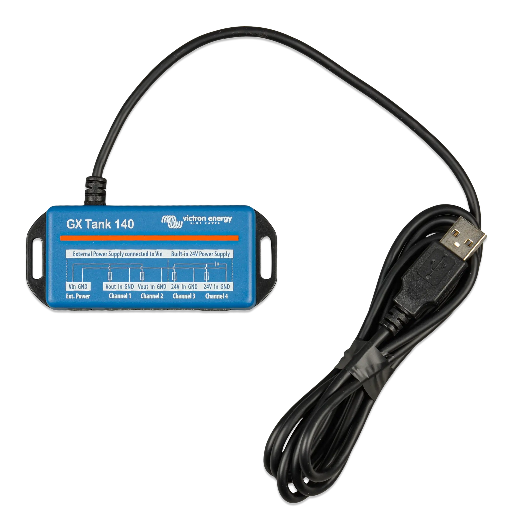 GX Tank 140 power supply unit with USB cable on a white background