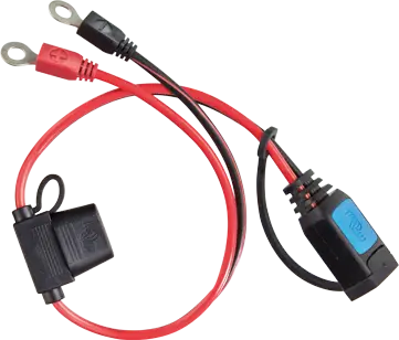 Battery cables with connectors on a white background