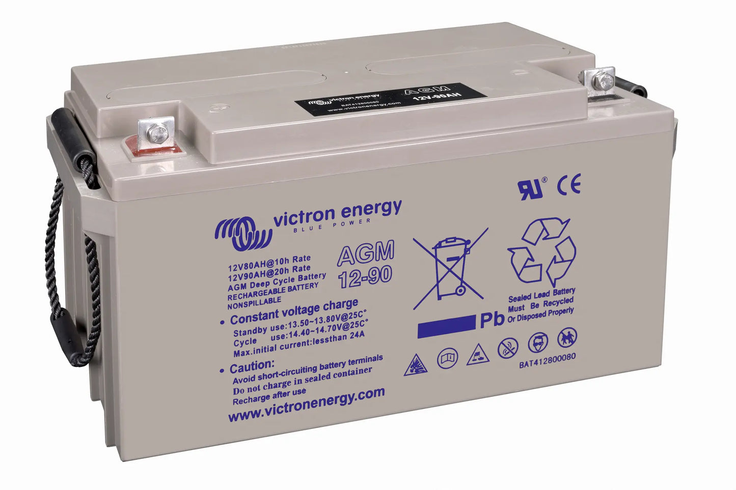 Victron Energy battery on a white background