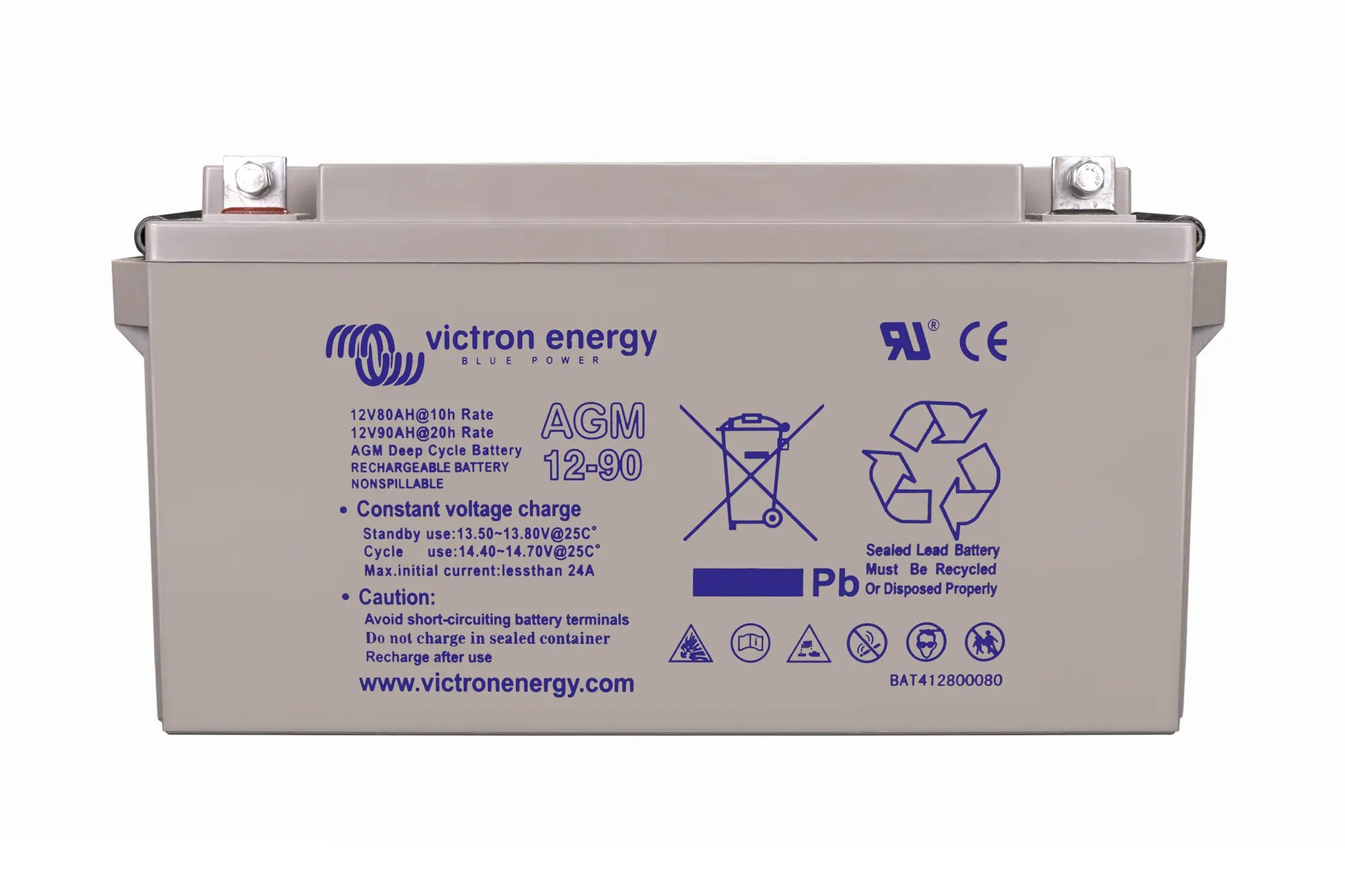 Victron Energy battery on a white background
