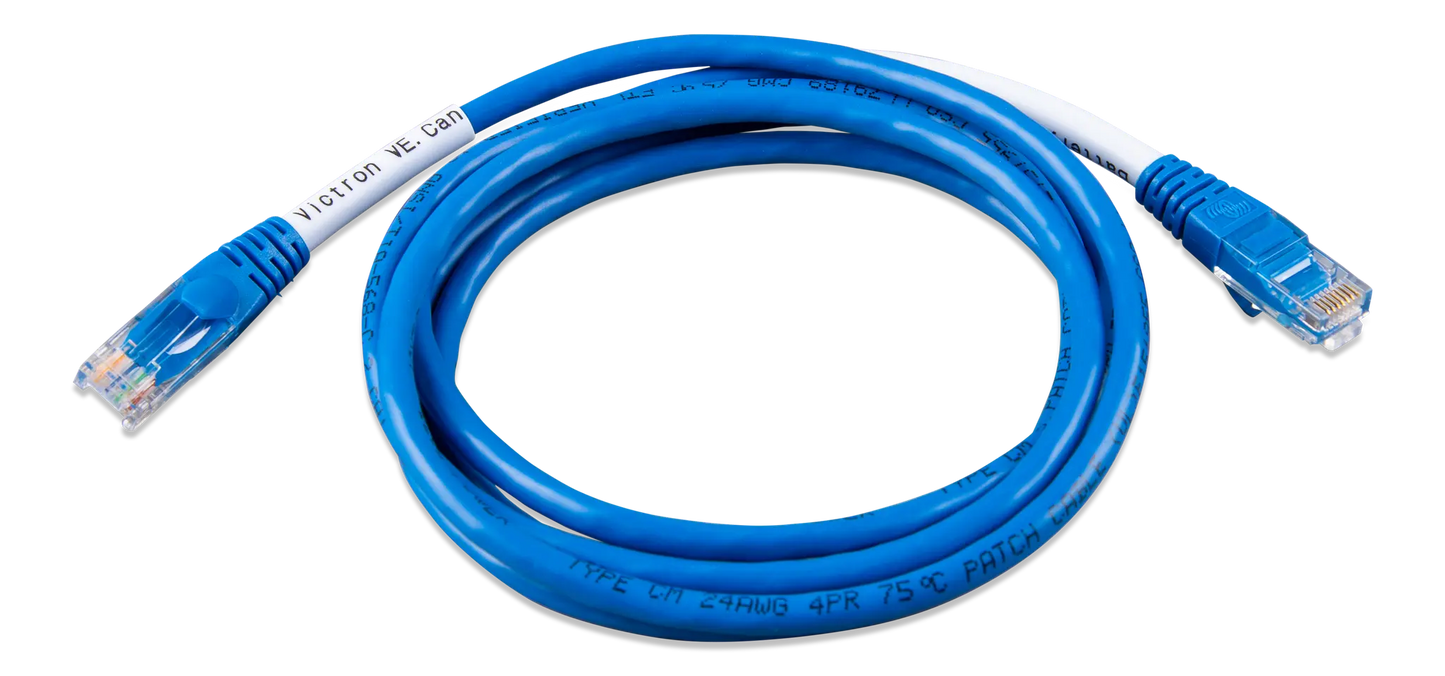 Blue Ethernet cable with connectors on a white background