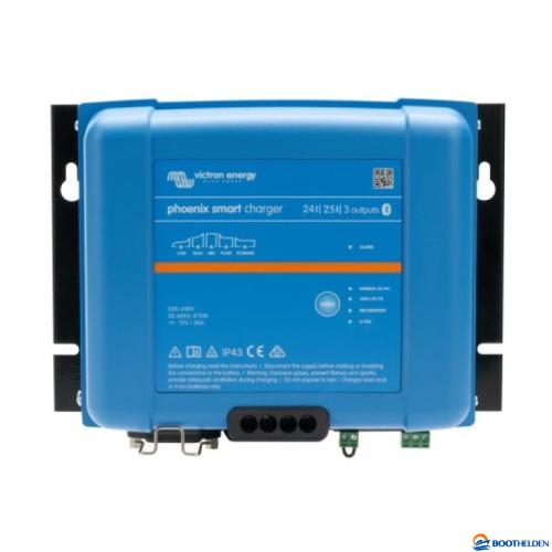 Blue Victron Energy phoenix smart charger on a white background