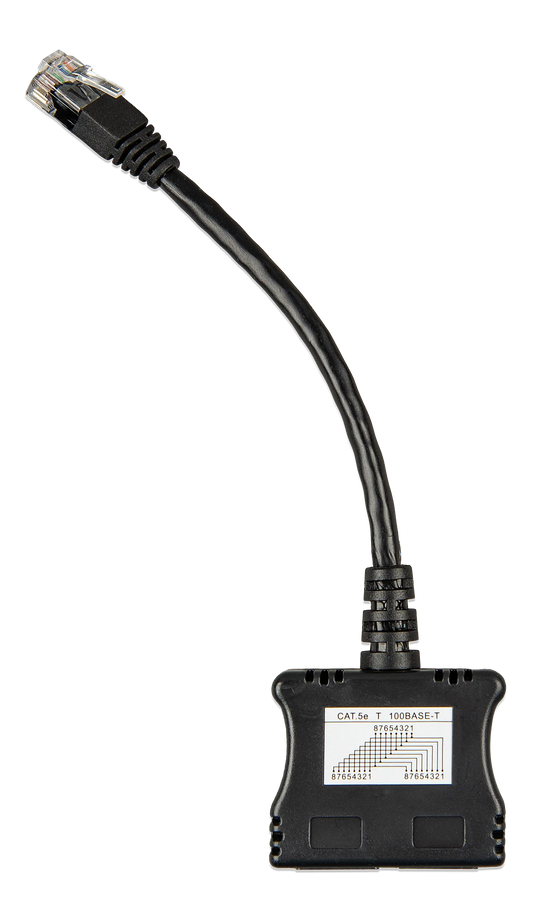 Black Ethernet cable with a Gooseneck on a white background