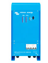 Blue power supply unit with visible branding on a white background