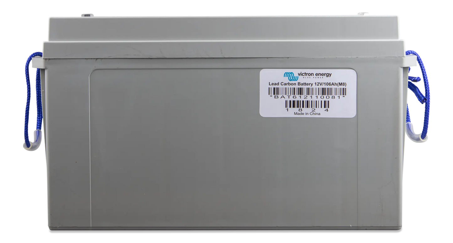 Gray battery with a label on a white background