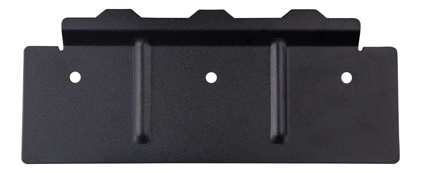 Black metal bracket on a white background