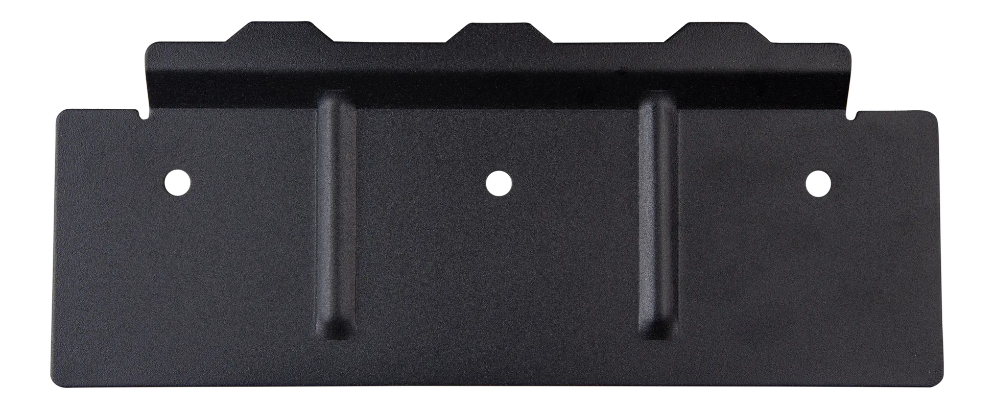 Black metal bracket on a white background