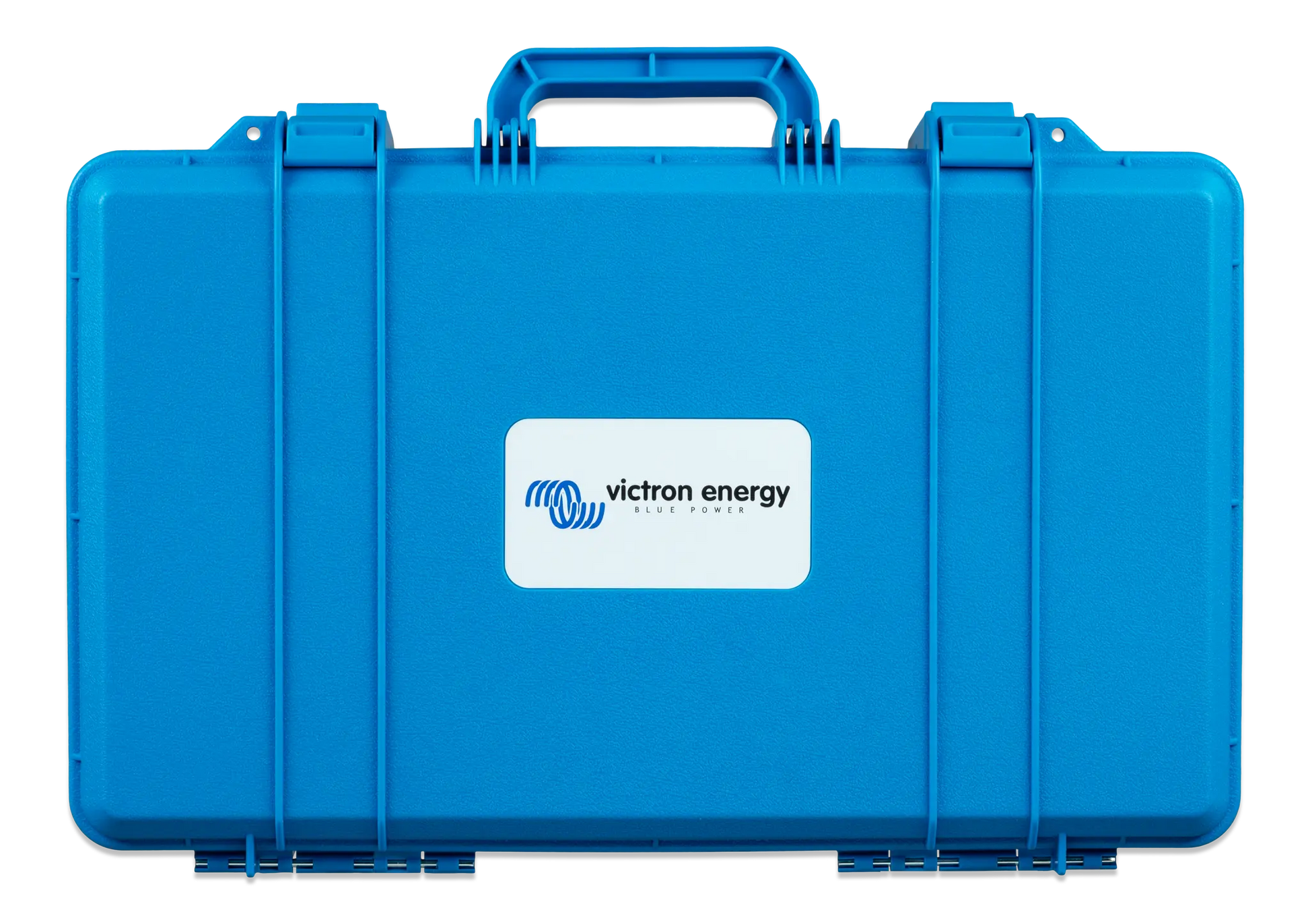 Blue protective case with Victron Energy logo on a white background