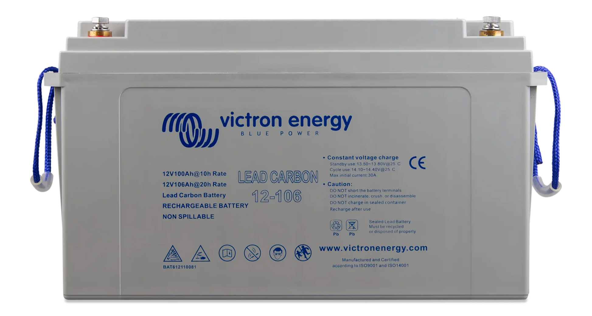 Victron Energy battery on a white background