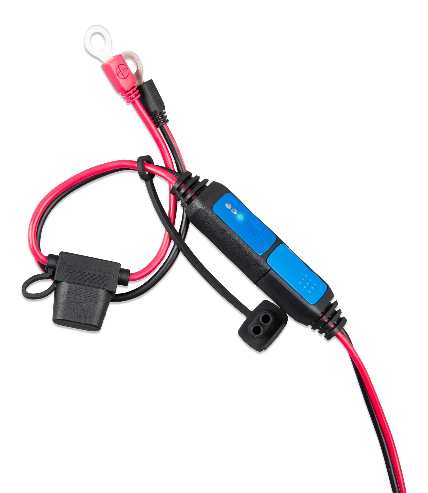 Battery cable with connectors on a white background