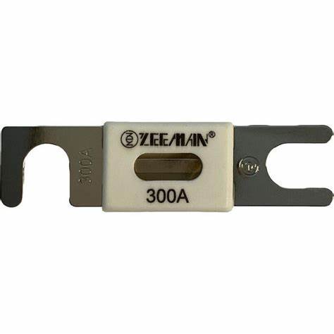 Fuse holder with 'Zeeman' branding and '300A' rating on a white background