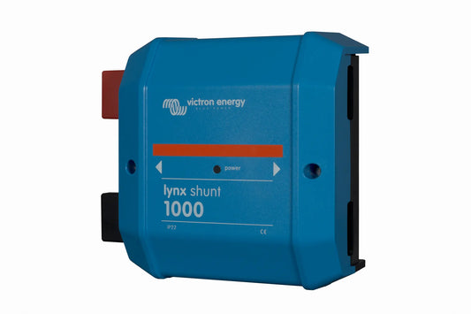 Blue electronic device with 'Victron Energy' branding on a white background