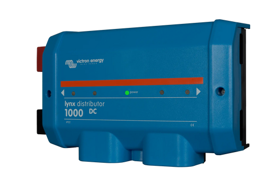 Blue Victron Energy lynx distributor 1000 DC power supply on a white background