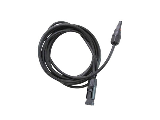 Black cable with connectors on a white background